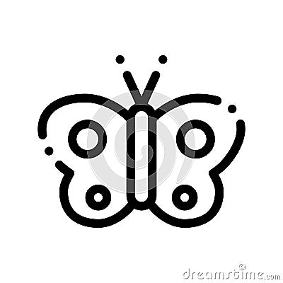 Cosmetic Butterfly Sign Vector Thin Line Icon Vector Illustration