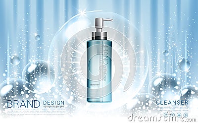 Cosmetic cleanser ad Vector Illustration