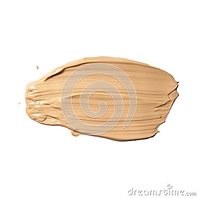 Cosmetic cream, concealer smear isolated on white. Liquid foundation tone cream smudged, brown stroke texture. Makeup Vector Vector Illustration