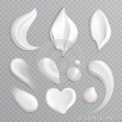 Cosmetic Cream Smears Realistic Icon Set Vector Illustration
