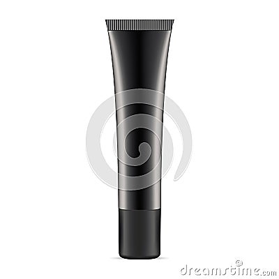 Cosmetic Cream Tube Black Mockup Advertising Vector Illustration