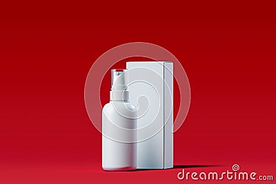 Cosmetic dispenser for cream, gel, lotion. Beauty product package. 3d rendering. Stock Photo
