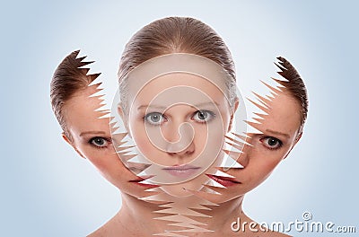 Cosmetic effect, treatment and care of skin Stock Photo