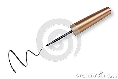 Cosmetic eyeliner with sample strokes Stock Photo