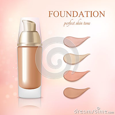 Cosmetic Foundation Concealer Cream Realistic Vector Illustration