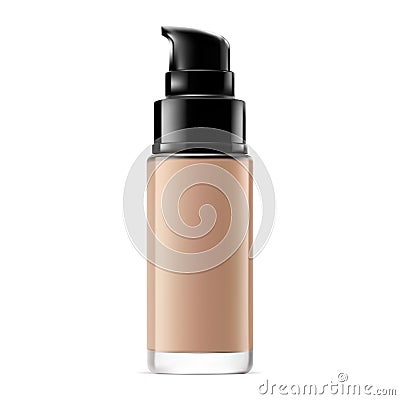 Cosmetic foundation cream bottle, luxury makeup Vector Illustration