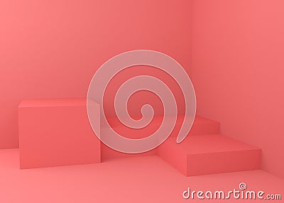 Geometry display background for product presentation, 3d rendering illustration. Cartoon Illustration
