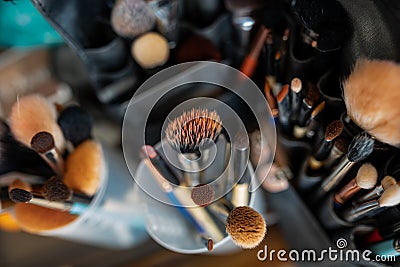 Make up brushes in fashion ans beuty industry Stock Photo