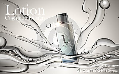Cosmetic lotion ads Vector Illustration