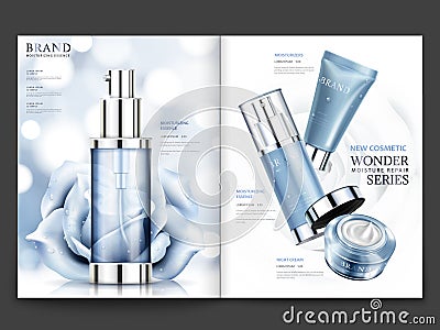 Cosmetic magazine design Vector Illustration