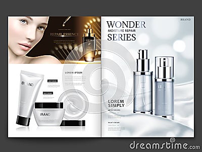 Cosmetic magazine design Vector Illustration