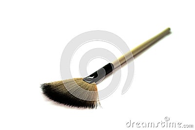 Cosmetic makeup brush on white blackground close up Stock Photo