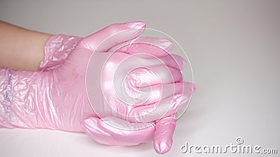 Cosmetic Medical Rubber Gloves Stock Photo