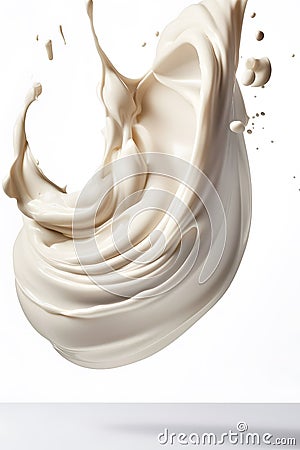 Cosmetic milk cream mousse splash isolated Stock Photo