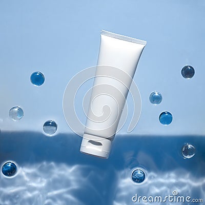 Cosmetic moisturizer cream, micellar toner or emulsion, abstract background Stock Photo