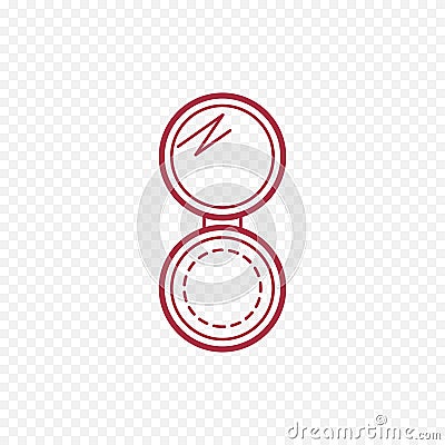 Cosmetic open compact powder thin line icon. Vector Illustration