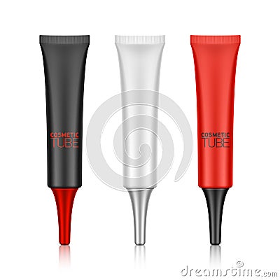 Cosmetic packaging, plastic, nozzle tube Vector Illustration
