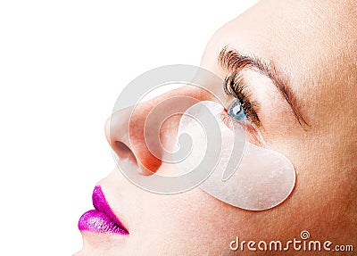 Cosmetic patch on the face Stock Photo
