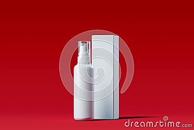 Cosmetic plastic spray for liquid. Beauty product package. 3d rendering. Stock Photo