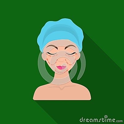 Cosmetic plastic surgery icon in flate style isolated on white background. Skin care symbol stock vector illustration. Vector Illustration