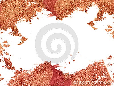 Cosmetic powder frame. Crushed make up background Stock Photo