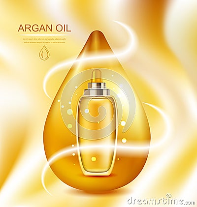 Cosmetic Product with Argan Oil, Wellness Complex Vector Illustration