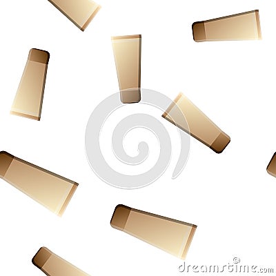 Cosmetic Products And Brushes, Female Makeup Seamless Pattern Stock Photo