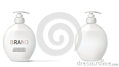 Cosmetic realistic vector with milk swirl, jasmine Vector Illustration