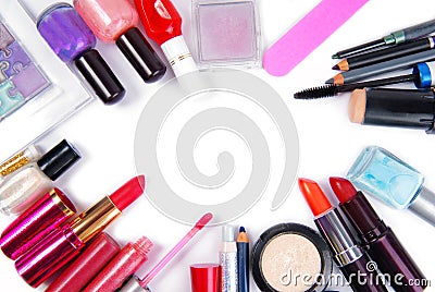 Cosmetic set isoalted Stock Photo