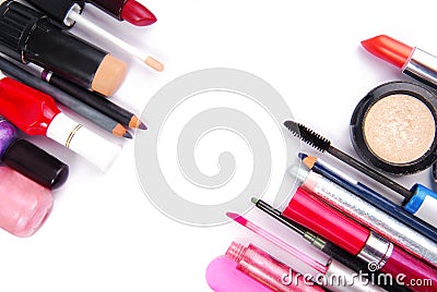 Cosmetic set isoalted Stock Photo