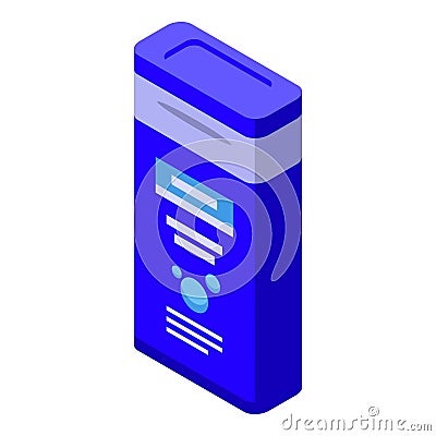 Cosmetic shave cream icon isometric vector. Blade face Vector Illustration