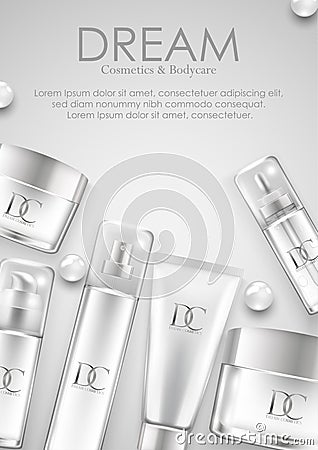 Cosmetic skin care cream packaging Vector Illustration