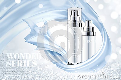 Cosmetic skincare ads Vector Illustration