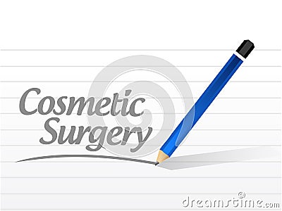 cosmetic surgery message sign Cartoon Illustration