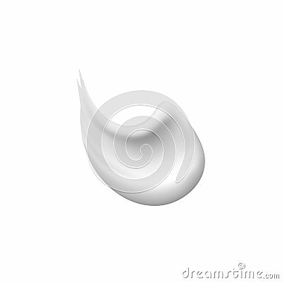 Cosmetic white cream texture. Realistic skin cosmetic cream, gel or foam drop isolated on white background Vector Illustration
