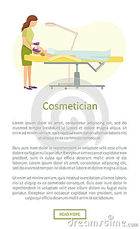 Cosmetician and Facial Cosmetic Procedures Vector Vector Illustration