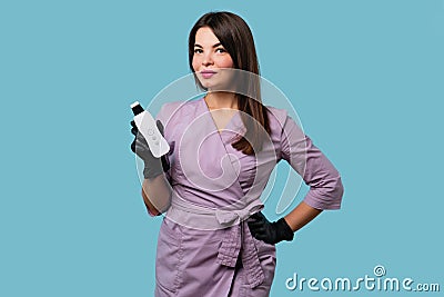 Beautician in medical uniform indoor Stock Photo