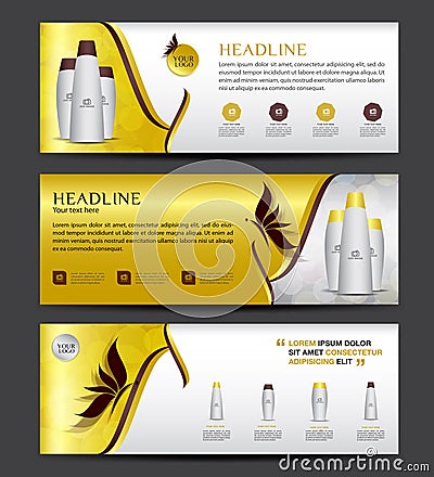 Cosmetics Banner design Template vector, horizontal banner Vector Illustration