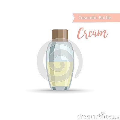 Cosmetics bottle for cream Vector Illustration