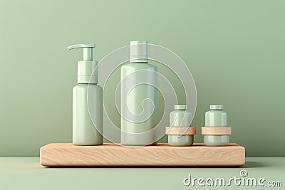 Cosmetics branding mock-up, bottles and containers. Product presentation. Beauty and body care product Stock Photo