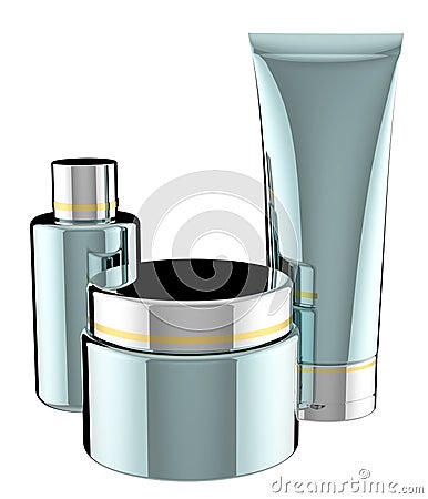 Cosmetics containers Stock Photo