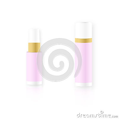 Light pink cosmetics containers, vector illustration Vector Illustration