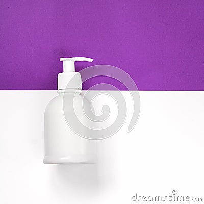 Cosmetics, dispenser, bottle, background, white, ultra violet, Stock Photo