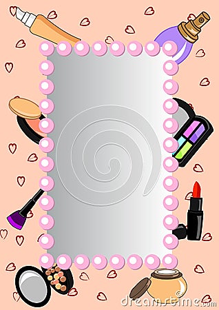 Cosmetics frame-mirror Vector Illustration