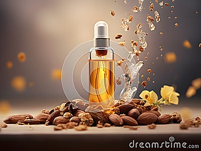 Cosmetics with herbal extract from extracts of honey, walnuts, propolis. Stock Photo