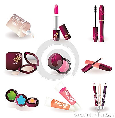 Cosmetics icons Vector Illustration