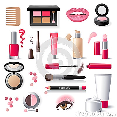 Cosmetics icons Vector Illustration