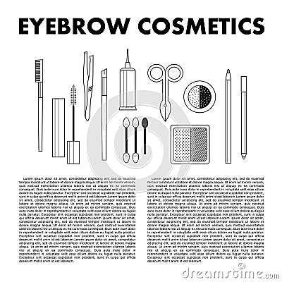 Cosmetics icons tools Vector Illustration