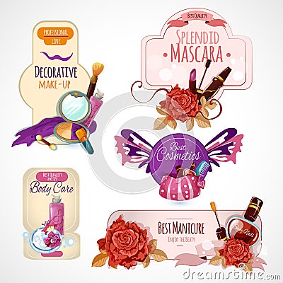 Cosmetics Label Set Vector Illustration