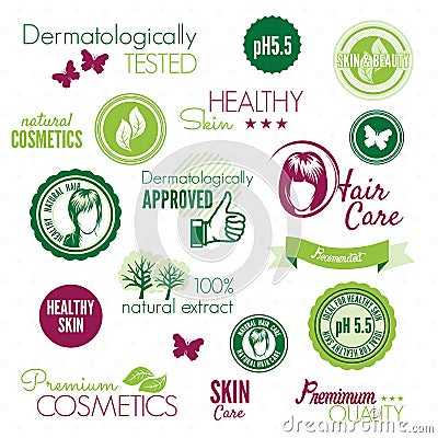 Cosmetics labels Cartoon Illustration